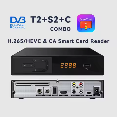 Meecast H.265 Satellite TV Receiver/Terrestrial TV Receiver Combo Decoder DVB T2/DVB S2/DVB C Set To