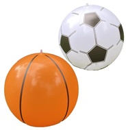 ลูกบอลของเล่นเป่าลม2ชิ้นชุดบอลฟุตบอลรักบี้บาสเกตบอลลูกบอลชายหาดเป่าลมเล่นกีฬาน้ำ