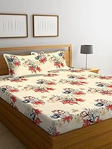 NHD HOME Premium Cotton Flat Double Bedsheets with 2 King Size Pillow Covers | Double Bed Breathable