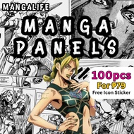MangaLife ( ₱79 for 100pcs  ) Jojo's Bizarre A6 Size Anime Manga Panels Wall Decoration Art Design