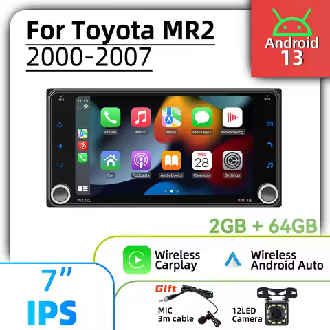 Car Multimedia 7" Screen Stereo for Toyota MR2 MR 2 2000-2007 Wireless Carplay Autoradio 2 Din Andro