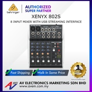 BEHRINGER XENYX 802S Premium Analog 8-Input Mixer with USB Streaming Interface