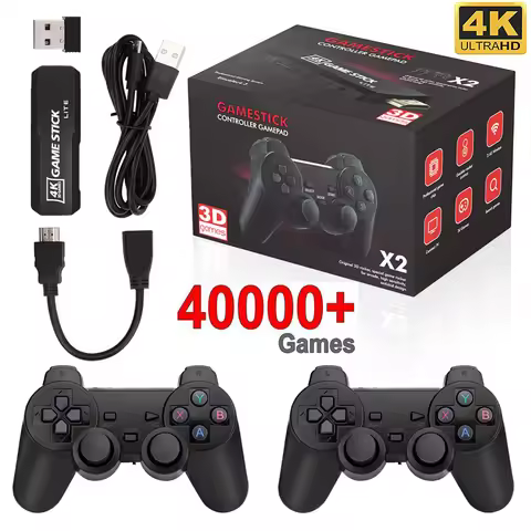 GD10 4K HD Retro Gaming Console with 2.4G Dual Controllers, Emuelec System Multi-Emulator for PS1 NE
