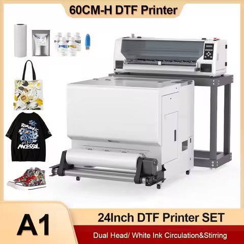 24 Inch DTF Printer with Dual Epson XP600 Printhead Direct to Film 60cm DTF Printer for Clothes T-Sh