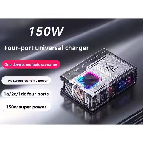 Original Nubia RedMagic DAO 150W GaN Desktop Charger 4 Ports PD3.1 140W DC Output LCD Screen Custom 