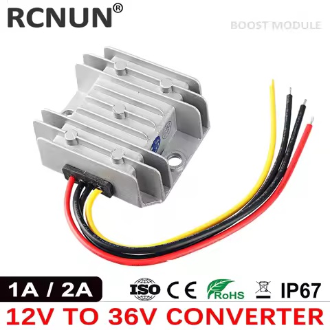 RCNUN DC to DC 12V to 36V 2AMP 72W Converter Boost Module, 12v-36v DC-DC Step Up Power Regulator Wat
