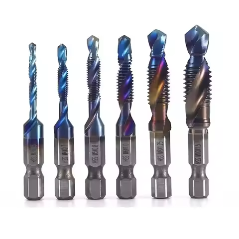 M3 M4 M5 M6 M8 M10 Tap Drill Titanium Plated Hex Shank HSS Screw Machine Compound Hand Tools Metric 