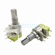 2pcs R125G Duplex Potentiometer 12 Type 8Pins B503 Stereo Channel With Switch B50K Volume Speaker Po