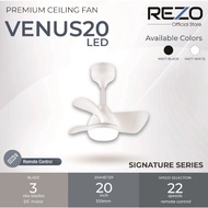 REZO 20" / 23"Inch DC Motor Remote Ceiling Fan 3 Colours LED Light | LORCA23 VENUS20