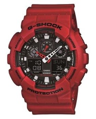 [Powermatic] Casio G-Shock GA-100B-4A Sports Watch For Unisex (Red)