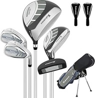 XDriveMax 5/6 Pieces Kids Golf Club Set, Junior Golf Club Set Ages 4-12 Includes Stand Bag, 1# Drive