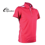 RIGHTWAY Outrefit Collared T-shirt - Imperial Red / White - QD25