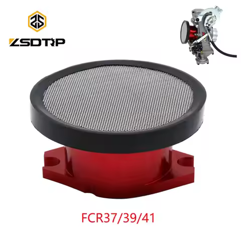 ZSDTRP For Keihi FCR37/39/41 Velocity Stack Red With 74mm Net Mesh Kit For FCR Racing Carburetor Air