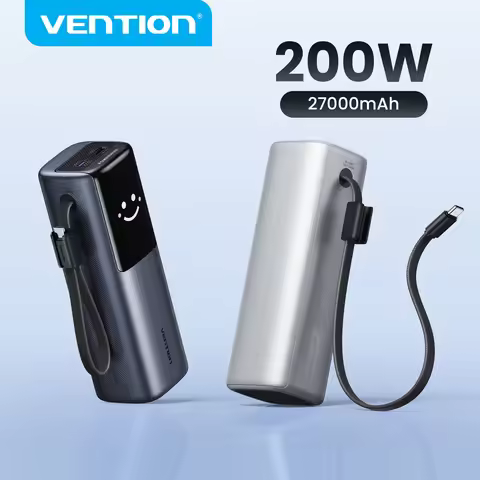 Vention 27000mAh Power Bank 200W PD Fast Charger for MacBook Laptop Portable Powerbank External Batt