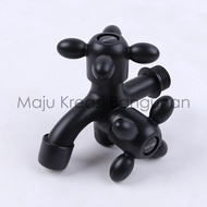 Crank Branch Faucet Hand Shower Water Faucet Nickel Double Black Matte Bathroom Toilet WC Izumo