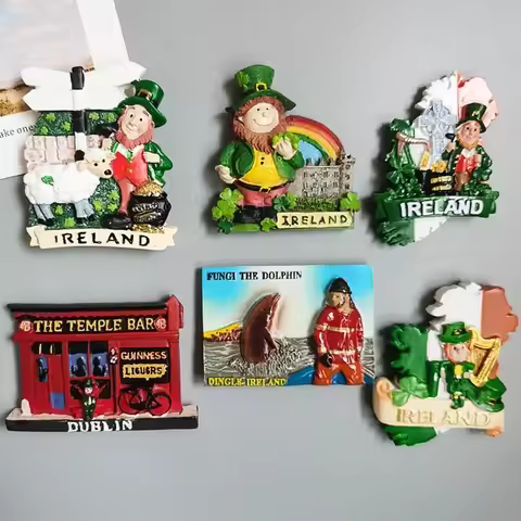 Ireland Fridge Magnets Cartoon Irish Dublin Belfast World Tourism Fridge Magnets Souvenir Refrigerat