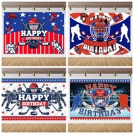 Ice Hockey Match Birthday Theme Children's Ice Hockey Birthday Party Decoration Cartoon Ice Hockey S