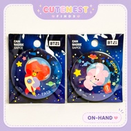 Official BT21 Space Series Can Badge | Cooky & Tata Character Pin Badge