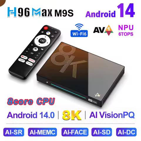 B H96 MAX M9S Rockchip RK3576 AI Android Android14 TV BOX 8 Core CPU AI-MENC 8K AHD Video Decoding 1
