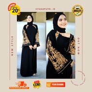 HITAM Abaya Black Dubai Luxury/Abaya Black Dubai Dannis/Abaya Dannis/Abaya Syari Size S-XL