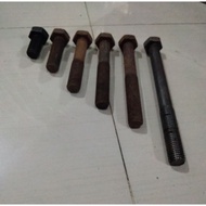 Coarse black bolts and nuts 3/s 4 inches in inches, 10 and 12 cm long