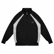 Axxon – Black and Grey Flux Windbreaker Tracktop Jacket for Men and Women