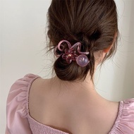 透明彩色花朵电话线发圈丸子头头绳2024高端扎头发皮筋头饰女Transparent colored flower telephone line hair circle meatball head202