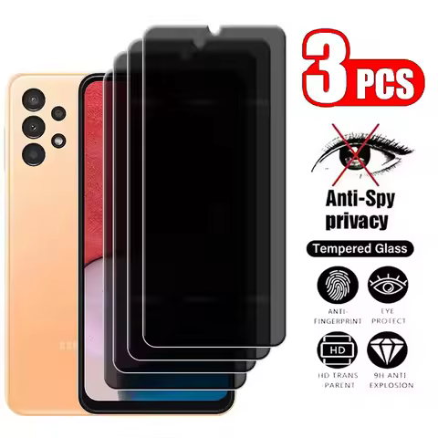 3Pcs Privacy Glass For Samsung Galaxy M35 M36 M42 M52 M53 M54 M55 M55S 5G F02S F04 F05 F12 F13 F14 F