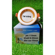 7W Ceiling Light with Gold Border, white