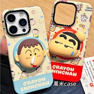 Cute Crayon Shin-Chan Snot Dumb Magnetic Bracket Suitable for iPhone 17 16 15 14 Pro Max 13 Phone Ca