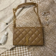 YSL woc 奶茶色肩背包