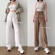 SIVALI Hanna Pants - Highwaist Crinkle Double Pocket Culottes - Women's Pants - Cullote Pants