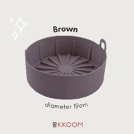 Air Fryer Silicone Pot/ Silicone Air Fryer Container Air Fryer Basket - Brown 19cm