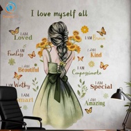 [Dovewill] Inspirational Quotes Wall Sticker Cute Butterfly Motivational Wall Decal Wall