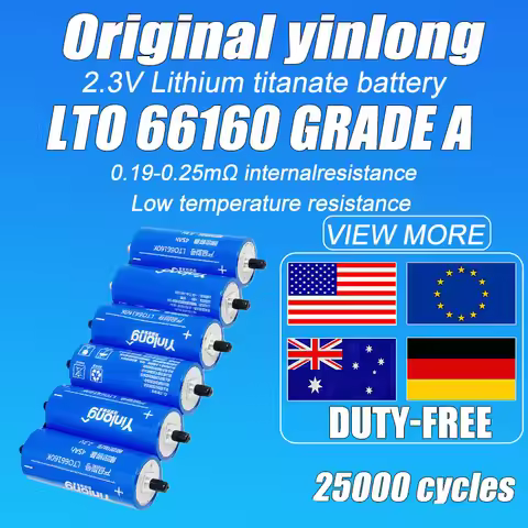 2.3V 45Ah 10C High power discharge Yinlong lithium titanate LTO 66160 battery DIY 12V 24V 48V Low Te