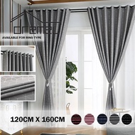 DREMEL Thick Woven Fabric Curtain Simple Geometric Design Bedroom Living Room Blackout Curtain (120C