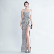 Evening dress women's new banquet Sequin fishtail prom party dress long gown formal birthday dress w