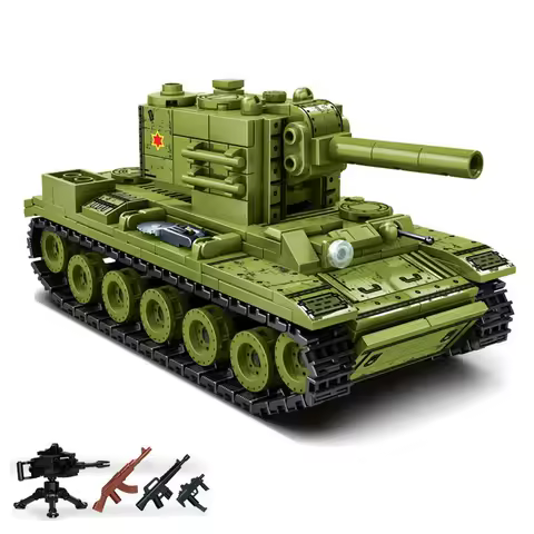 WW2 Soviet Union KV-2 Heavy Tank Panzer Building Block Model Kit Classics World War II Military Weap