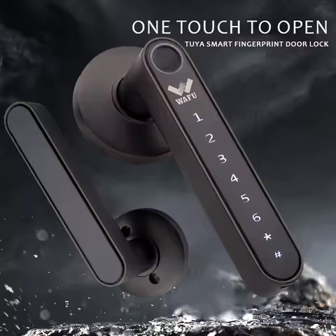 WAFU 016 Fingerprint Smart Door Lock Tuya Password Zine Bed Room Handle Lock For Home Hotel AIRBNB B