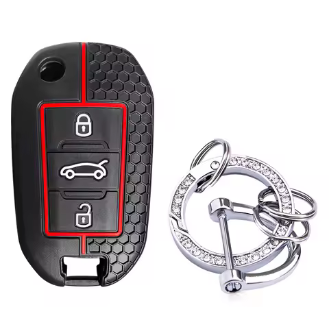 Carbon Fiber Silicone Key Cover Holder for Citroen C4 CACTUS C3 C5 X7 Opel Corsa F Grandland X for P