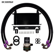 SK CUSTOM Oil Cooler for Toyota 1GR 2GR 3GR 5GR 8AR Engine Oil Cooler Kit Reiz Crown FJ Cruiser Land