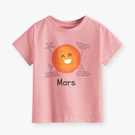 Boys and Girls Tops with Planet Mars Motif in Peach Color