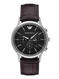 Chris 精品代購 EMPORIO ARMANI 亞曼尼手錶 AR2482真皮錶帶 三眼計時腕錶 手錶  歐美代購