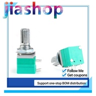 10Pcs Potentiometer RV097NS 5pin 5K 10K 20K 50K 100K 500K with a Switch Audio Shaft 15mm Amplifier S