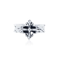 AKE AKE The Unbroken ring แหวนเงินแท้925 แกะมือขัดเงาลงดำ "Unbroken Cross"