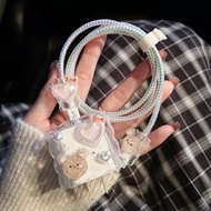 20W Heart Bear Cartoon Charging Cable Decoration Set Head Case 5-Piece Protective For Iphone Apple A