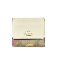 กระเป๋าสตางค์ COACH CH719I SMALL TRIFOLD WALLET IN SIGNATURE CANVAS WITH FLORAL CLUSTER PRINT (IMOT4