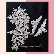 3d leaf vine flower applique embroidery lace