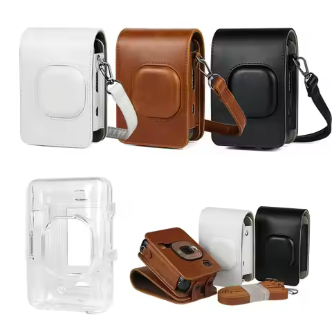 Retro PU Leather Case For Fujifilm Instax Mini LiPlay Hybrid Instant Film Camera,Carrying Compact Sh