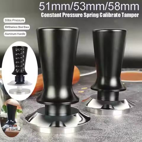 51mm 53mm 58mm Espresso Tamper Barista Coffee Tamper with Calibrated Spring Loaded Stainless Steel T